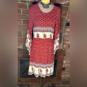 Boohoo boho red floral Dress size 10 Women